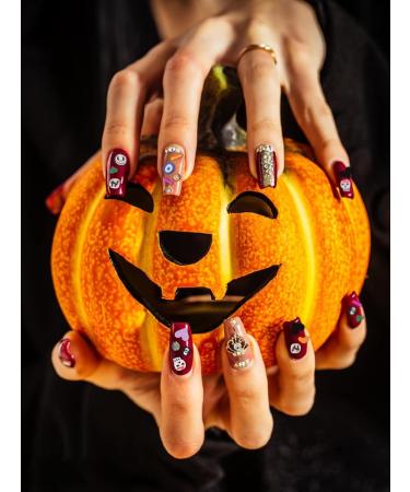 Halloween Nail Art Sequins - Kalolary 3D Skull Spider Pumpkin Bat & Ghost Polymer Clay Slices for Acrylic Nails Decor (3 Boxes - Buy Online on GoSupps.com