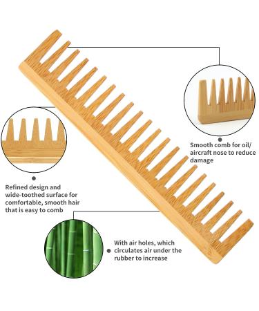 EKONAER 4 PCS Bamboo Hair Brush Set with Wide-tooth Comb for Women, Men, Kids, and Babies - Detangling Hairbrush for Thick, Thin, Curly, Straight, Dry Hair - Buy Online on GoSupps.com