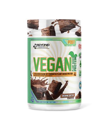 Beyond Vegan Protein Powder - Beyond Yourself | Fermented Non-GMO Complete Amino Acid Profile with MCT Oil | Gluten-Free Naturally Sweetened No Sugar or Fillers | 2lb Brownie Batter Brownie Batter 907.1 g (Pack of 1)