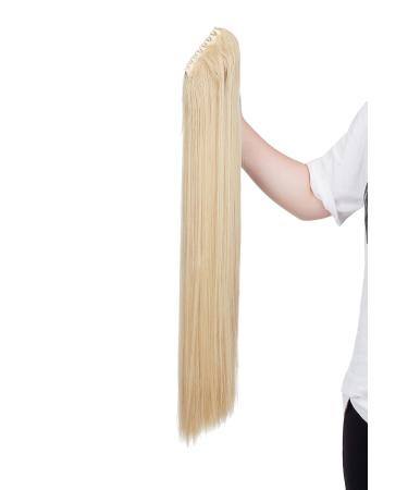 SEGO Ponytail Extension - Pfervie Heat-Resistant Hair Top Piece | Golden Mix Bleach-Blonde 66cm 150g for Effortless Style - Buy Online on GoSupps.com