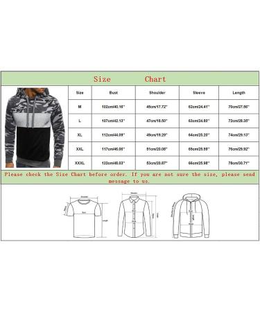 Men's Camo Colorblock Hoodie | Long Sleeve Autumn Outwear | X-Large A-Gray - Buy Online on GoSupps.com