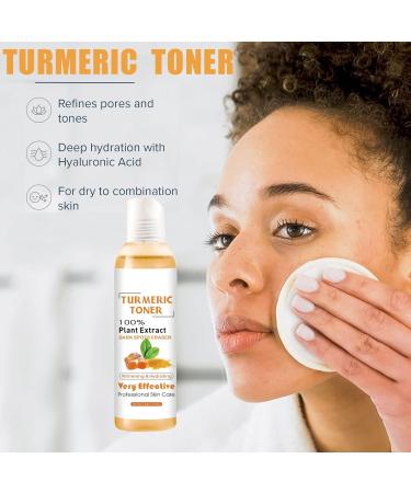 Turmeric Face Toner Dark Spots Skin Toner for Face Turmeric Hydrating Face Toner for Dry Skin Turmeric Oil Toner Serum Reduce Dark Spots & Acne Daily Skincare Toner Moisturiser Day & Night Use-118ml - Buy Online on GoSupps.com