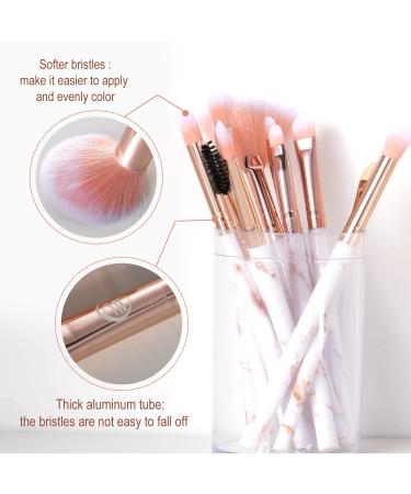 16PCs Premium Marble Makeup Brush Set - Synthetic Face Eye Lip Kits for Foundation, Powder, Eyeshadow - Pink - Buy Online on GoSupps.com