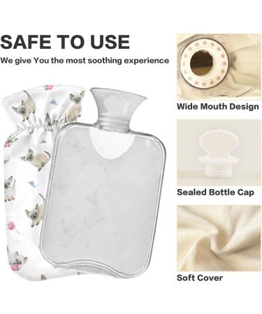 2L Siamese Cat Hot Water Bottle with Lid - Pain Relief & Winter Hand Feet Warmer - Buy Online on GoSupps.com