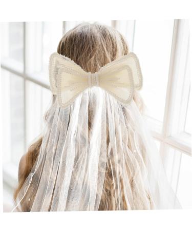 DOITOOL 1pc Bow Hairpin Large Bows Barrettes Handmade Hairpin Rhinestone Barrettes for Women Wedding Hiar Barrettes Hair Accessory Hair Accessories White Beaded Bride Plastic - Buy Online on GoSupps.com