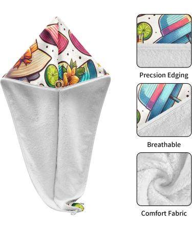 Summer Hats Juice Hair Towel 2 Pack - Super Absorbent Quick Dry Hair Turbans for Women & Girls - Ultimate Hair Drying Solution - Buy Online on GoSupps.com