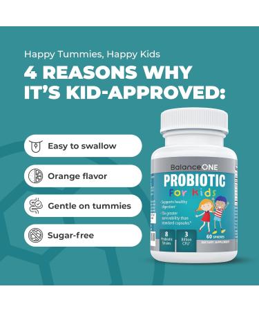 Balance ONE Probiotic Family Pack - 2 Month Supply for Adults & Kids - Time Release Probiotic Tablets - 15x More Effective - Non-GMO - Buy Online on GoSupps.com