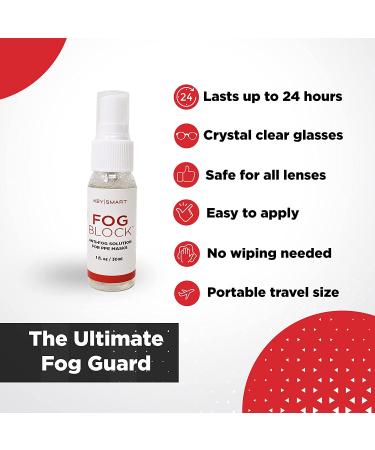 KeySmart FogBlock - Anti-Fog Spray for PPE Masks, Glasses, Sunglasses, Goggles - 1 Count Pack | Prevent Fogging & Increase Visibility - Buy Online on GoSupps.com