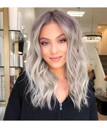 Lemeiz short wig blonde wig blonde wig bob wave brown wig ombre bob wig synthetic wig wig synthetic hair blonde short curly wigs for women 16 inch lemeiz-1110