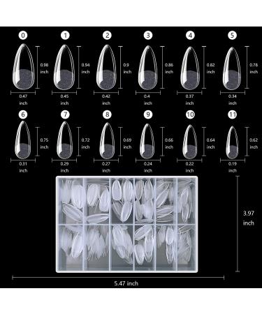 AddFavor 240pcs Almond Nail Tips - Clear Full Cover Medium Length Short Almond Fake Nails for Salon and Home Nail Art - 12 Sizes - Buy Online on GoSupps.com
