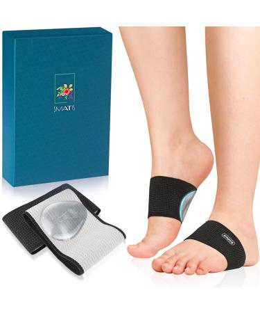 SMATIS Copper Arch Support Relief Plus  Gel Pads Plantar Fasciitis Sleeves for Women with Gel Padding for Low Arch  High Arch  Flat Feet Arches Pain Relief (Size: 7.9 to 9.5 Inches) Small: Men 5-8 / Women 5-9.5