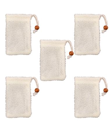 Exfoliating Soap Saver Pouch Foaming Net Soap 5Pps