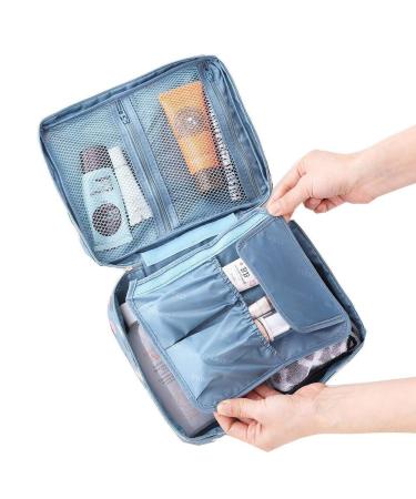 LKMY Portable Makeup Bag - Waterproof Cosmetic Organizer with Flower Pattern | Travel Culture Storage Bag for Women & Girls - Buy Online on GoSupps.com