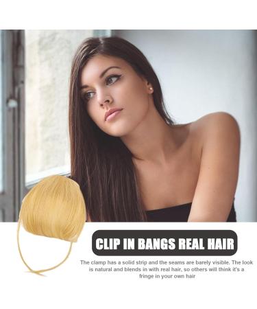Paodduk Clip on Bangs Human Hair Clip on Air Bangs French Bangs | Natural Color Fringe Hairpieces Stylish Neat Bangs Hair Extension for Girls Women 613# - Buy Online on GoSupps.com