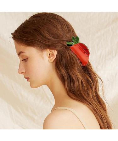 Food Hair Clips - Cute Food Hairpin Funky Summer Beach Fruit Shape Hair Clip Strong Hold Hair Jaw Barrettes for Girls Teens Adults carrot - Buy Online on GoSupps.com