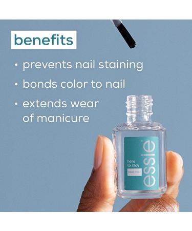 Essie Here To Stay Base Coat 8-Free Vegan Nail Care | Long-Lasting Polish 0.46 fl oz - Buy Online on GoSupps.com