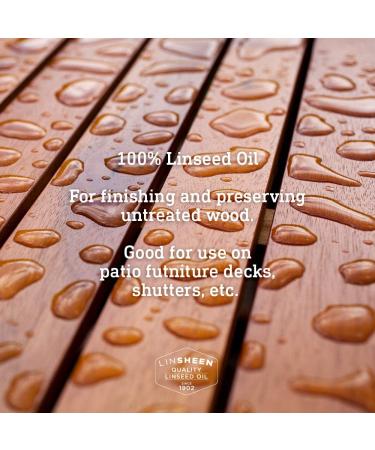 LinSheen Raw Linseed Oil Wood Treatment Conditioner - Rejuvenate, Restore & Condition Wood Furniture and Cutting Boards - 4 oz Bottle - Buy Online on GoSupps.com