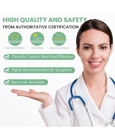 Mebak C-Section Silicone Scar Sheets - Medical Grade Reusable Treatment Patches for Keloid Surgical Scars Removal - Transparent, 8 Inches Long - Buy Online on GoSupps.com
