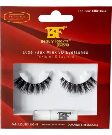 Beauty Forever Luxe Faux Mink 3D Eyelashes With Textured and Layered Fabulous Ellie No. 511 - Buy Online on GoSupps.com