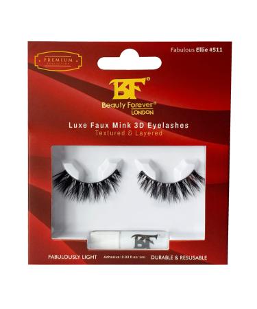 Beauty Forever Luxe Faux Mink 3D Eyelashes With Textured and Layered Fabulous Ellie No. 511