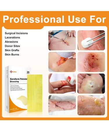 Carbou Medical Xeroform Petrolatum Dressing 5x9 - 25 Pack, Non-Adherent Gauze Pads for Wound Care & Surgical Incisions - Buy Online on GoSupps.com