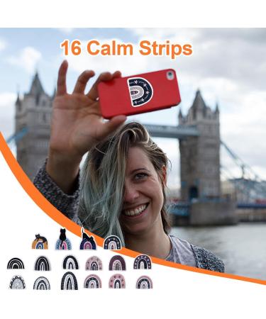 Soothing Stickers - 16 Fidget Textured Strips | Tactile Breathing Toys | Crushed Stone & Rainbow Patterns - Zego - Buy Online on GoSupps.com