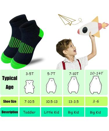 Jamegio Kids Low Cut Socks - 18 Pairs Half Cushion Sport Ankle Athletic Socks - Multicolor (Black) - 7-10 Years - Buy Online on GoSupps.com
