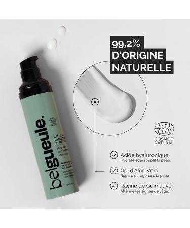 Belgueule Moisturizing Mattifying Beard Face Cream for Men - Natural Anti-Aging Care Hyaluronic Acid Aloe Vera Marshmallow Root - All Skin Types - Vegan & Eco-Responsible - Made in France - Buy Online on GoSupps.com