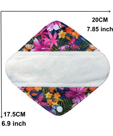 7pcs Set: Mini Wet Bag + 6pcs 8 Organic Bamboo Mama Cloth Menstrual Pads | Reusable Sanitary Pads - Buy Online on GoSupps.com