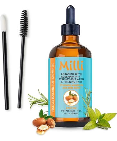 MILLI Argan Oil with Rosemary Mint Strengthens Weak Thinning Hair Promotes Elasticity and Adds Shine Daily Use for All Hair Types  - Buy Online on GoSupps.com