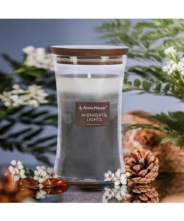 Aroma Naturals 3-Layer Scented Candle 21.52 oz - Large Natural Soy Wax Candle with Wooden Lid, Burns Up to 100 Hours - Midnight Lights Scent - Aromatherapy Candles - Buy Online on GoSupps.com