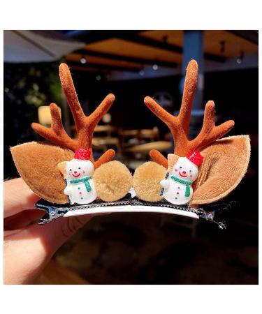 Hair Clips Christmas antlers hairpins deer ears hairpins Christmas party headbands holiday hair accessories Blue Hair Clips (Size : 30)