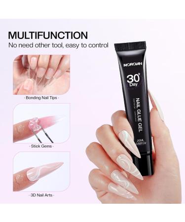 Morovan Solid Gel Nail Glue - 20ML Strong Clear Gel for Press-Ons Acrylic Nails & UV Nail Extensions - Buy Online on GoSupps.com