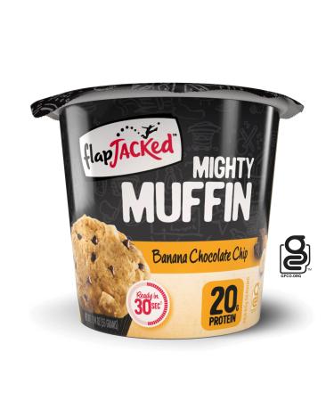 FlapJacked Mighty Muffins Banana Chocolate Chip 12 Pack | High Protein (20g)