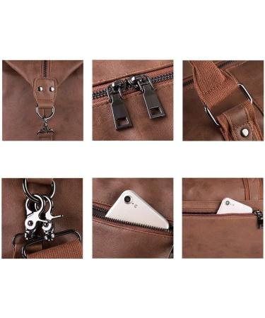 Waterproof Leather Travel Bag with Shoe Pouch - Large Weekender Duffel for Men or Women, Brown - Buy Online on GoSupps.com