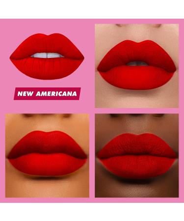 Lime Crime Velvetines Liquid Matte Lipstick in New Americana - Flame Red | Long-Lasting & Bold Lip Color | Talc-Free & Paraben-Free - Buy Online on GoSupps.com
