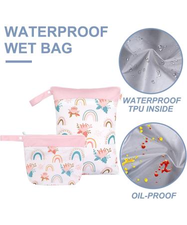 Maeau Reusable Wetbag Set - 2 Waterproof Diaper Bags (20x28cm & 30x40cm) | Stylish Baby Organizer with Nasal Pockets | 18 Patterns | Perfect for Gym & Kindergarten - Buy Online on GoSupps.com