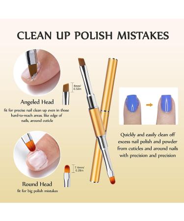 Kolinsky Acrylic Nail Brush Set with Double-Ended Nail Clean Up Brush - Ideal for DIY Nail Art - #8 Gold - Buy Online on GoSupps.com