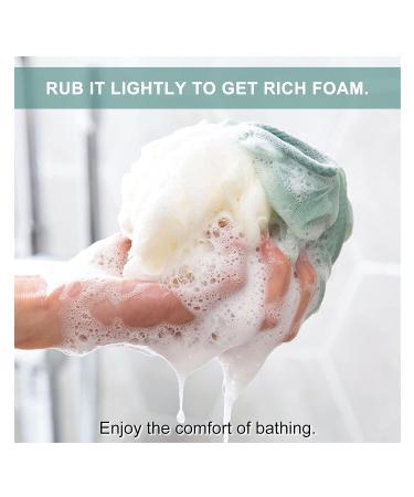 WishLotus Shower Bath Sponge 4pcs Set - Super Soft & Colorful Body Exfoliating Loofah for Men and Women - Big Full Lather Cleanse - Shower Mesh in Black, Green, Pink, Grey - Buy Online on GoSupps.com