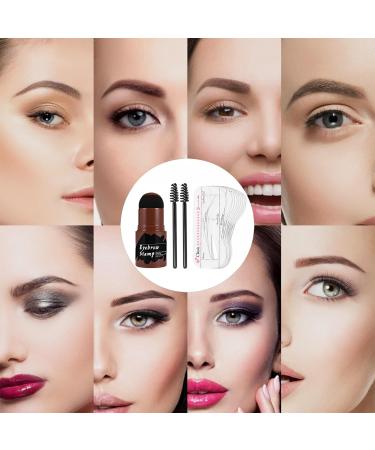 Eyebrow Template Stamp Set10Delte Eyebrow Shape Kit with Waterproof Powder Long usable eyebrow set with precise template ideal for beginners for a quick natural eyebrow Dark Brown - Buy Online on GoSupps.com