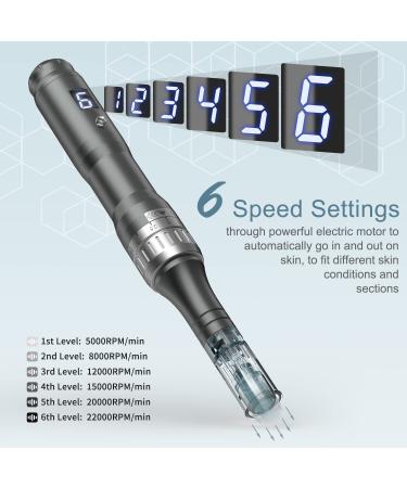 Electric Microneedling Pen - Tilmann Professional Wireless Derma Roller for Face & Body | Adjustable Microneedle Wand for Skin Care with Nano Cartridges | Home Use Tool - Buy Online on GoSupps.com