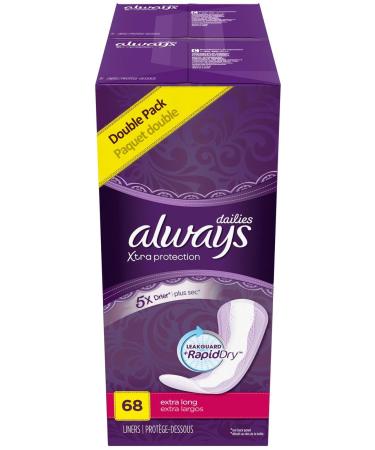 Always Pantiliner Max Protection Extra Long Dri-Liners Unscented - 68 ct