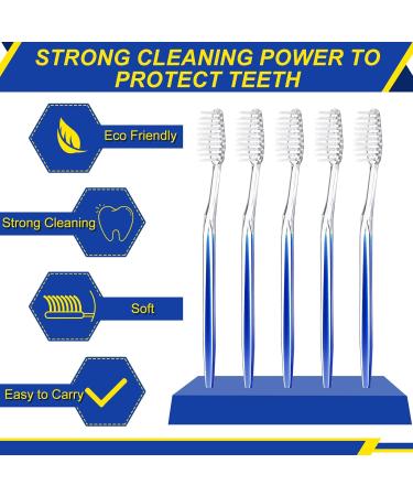 Patelai 100 Pcs Individually Wrapped Disposable Travel Toothbrushes - Soft Bristle - Ideal for Camping, Adults, Kids - Blue - Single Pack for Hotels and Guest Toiletries - Buy Online on GoSupps.com