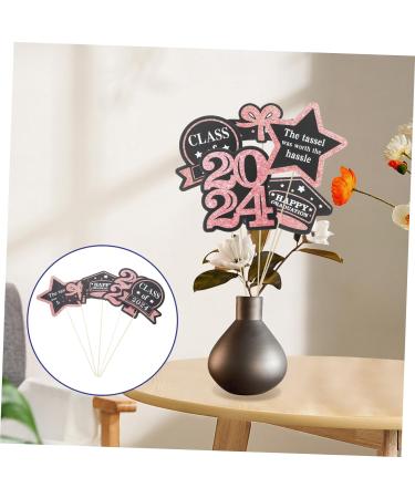 TOPBATHY 5 Packs Graduation Card Vase Tag Party Supplies Labels Flower Arrangement Ornaments Graduation Cake Decoration Graduation Cake Decors Cake Picks Paper Cup Flower Container Wooden Golden 16.00X13.70X0.10CM - Buy Online on GoSupps.com
