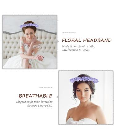 Frcolor Lavender Flower Crown - Simulation Floral Headband for Wedding Bridal Beach Holiday - Light Purple Hair Wreath - Buy Online on GoSupps.com