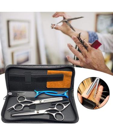 Hair Cutting Scissors Set Haircut Tools Scissors Faux Leather Case for Professional Barber Salon Home - Buy Online on GoSupps.com