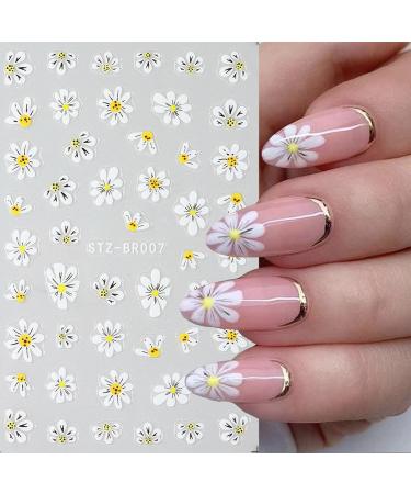 JMEOWIO 6 Sheets Flower Daisy Nail Art Stickers Decals Self-Adhesive Floral Spring Summer Nail Supplies Nail Art Design Decoration Accessories - Buy Online on GoSupps.com