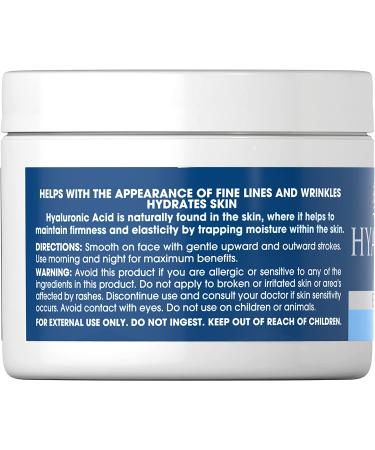 Puritan's Pride Hyaluronic Acid Cream - 8 oz | Moisturizing Anti-Aging Formula - Buy Online on GoSupps.com