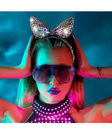 Fashband Light Up Headbands LED Bow Sequin Headband Sparkly Hair Hoop Party Festival Carnival Hair Accessories for Women - Buy Online on GoSupps.com