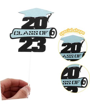 OFFSCH 5pcs 2023 Graduation Visa Insertion Graduation Gold Edible Money Graduation Party Graduation Picks Graduation Cap College Graduation Decorations Graduation Sticks Props Cake Paper Blue 13x11.5cm - Buy Online on GoSupps.com